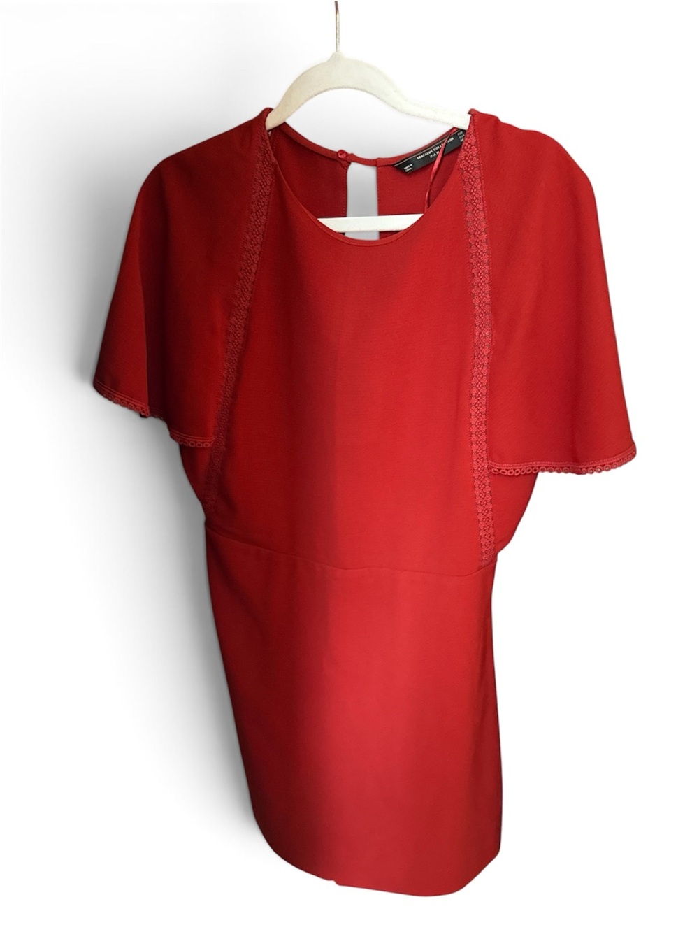 Zara Red Cape-Sleeve romper